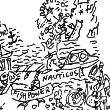 DrawInside Jules Verne affiche A4 steampunk