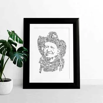 DrawInside Willie Nelson Outlaw affiche A3 country