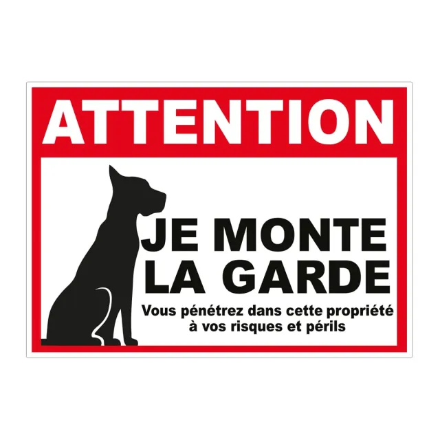 Ambiance-Sticker Je monte la garde autocollant 15x21 cm chien