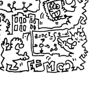 DrawInside Albert Einstein affiche 30x30 cm scientifique