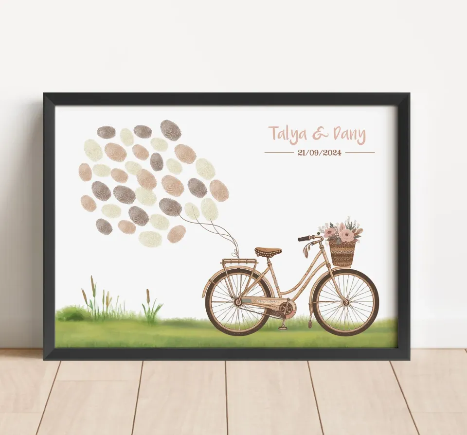 Papeterie Créative Vélo Vintage arbre à empreintes mariage
