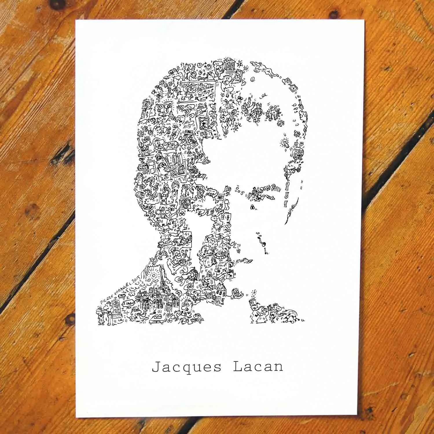 DrawInside Jacques Lacan affiche A4 21x30 cm psychanalyse