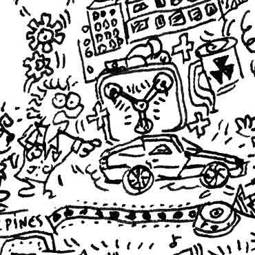 DrawInside DeLorean DMC-12 affiche A4 à encadrer