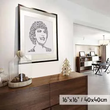 DrawInside Mireille Mathieu affiche 20x20 cm signée