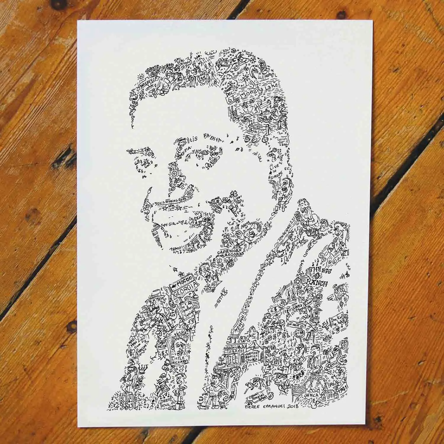 DrawInside Otis Redding affiche A4 soul