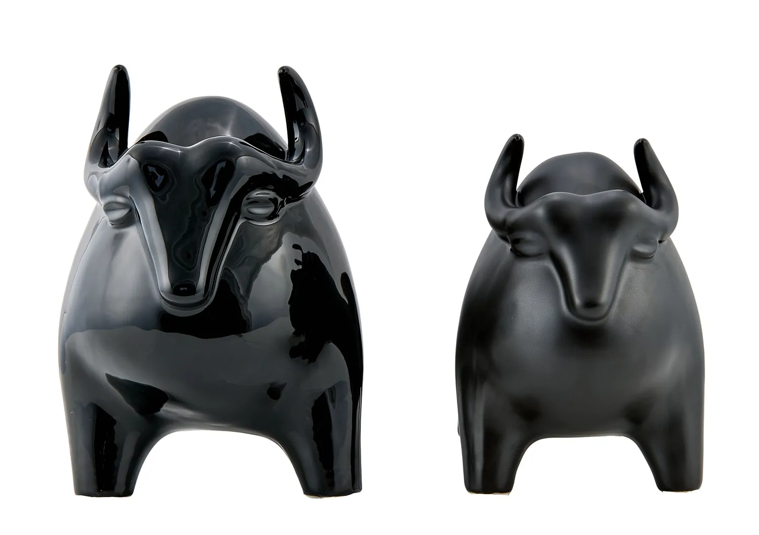 Lacorne Décoration 20064/65 Taureaux statues céramique 30 et 40 cm