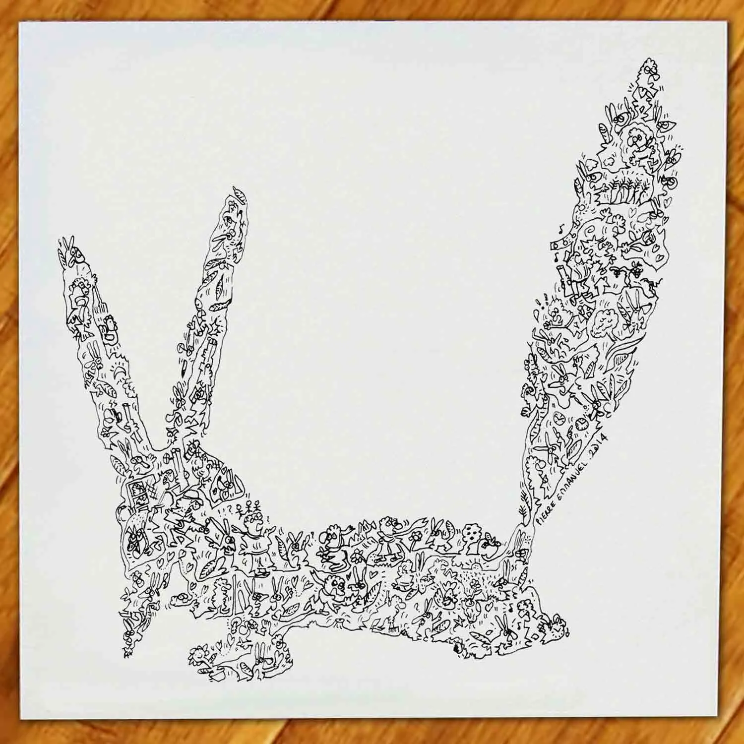 DrawInside Renard Petit Prince affiche 30x30 cm mat
