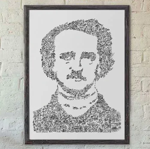 DrawInside Edgar Allan Poe affiche A4 littérature