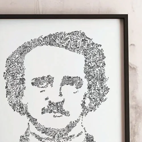 DrawInside Edgar Allan Poe affiche A4 littérature