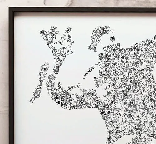 DrawInside Flower Thrower Banksy affiche A4 street art