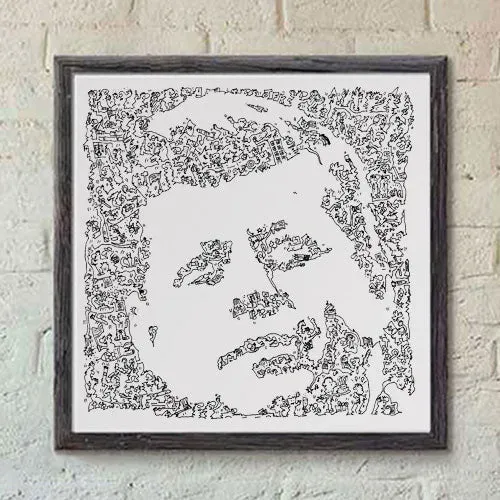 DrawInside John Fitzgerald Kennedy affiche 30x30 cm JFK