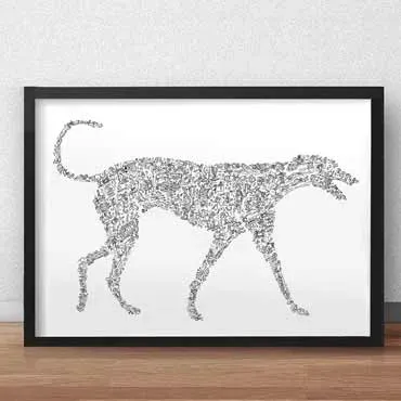 DrawInside Greyhound affiche A4 21x30 cm lévrier