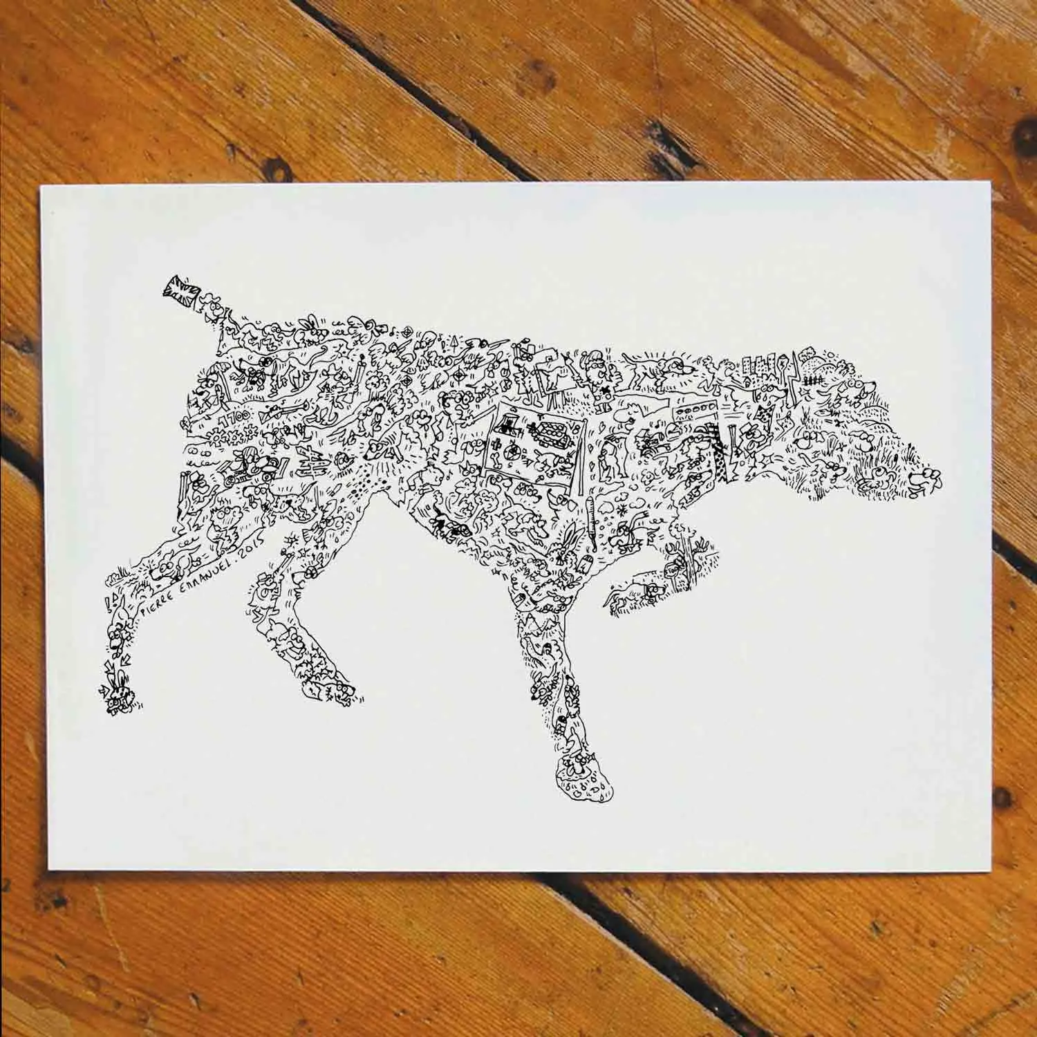 DrawInside Pointer Anglais affiche A4 21x30 cm chien chasse