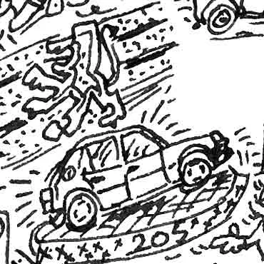 DrawInside Peugeot 205 affiche A4 21x30 cm voiture GTi