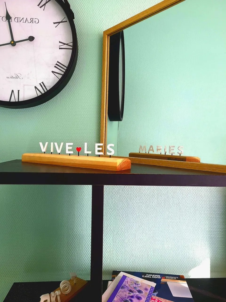 Le Digraphe Vive les mariés digraphe mariage cœur rouge