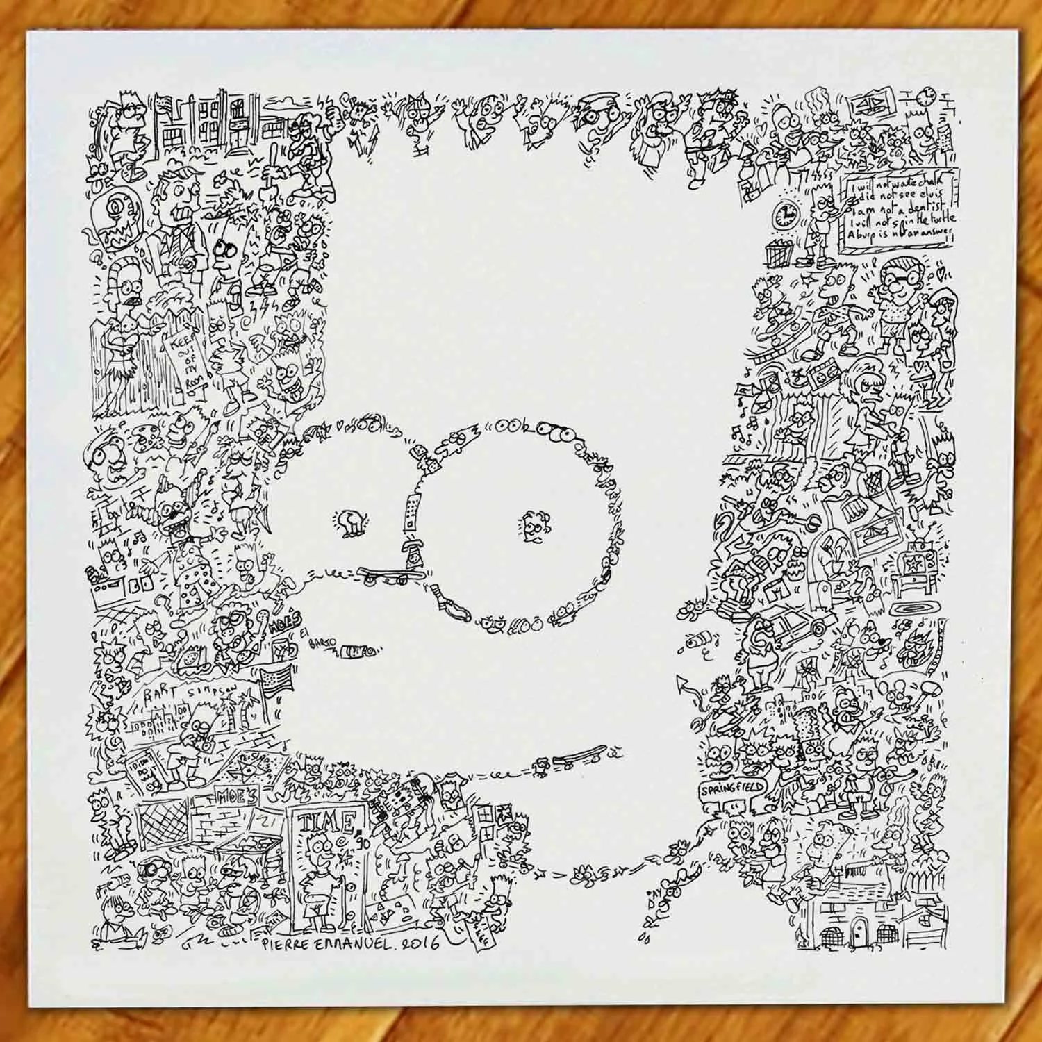 DrawInside Bart Simpson affiche 30x30 cm papier mat