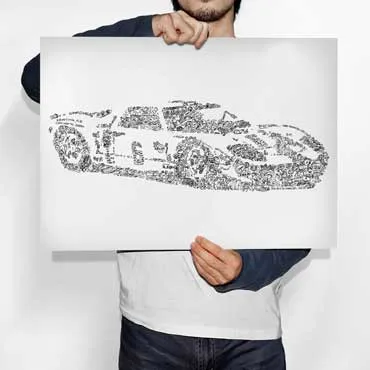 DrawInside Ford GT40 affiche A3 Le Mans