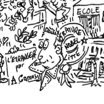 DrawInside Albert Camus affiche A4 football citation