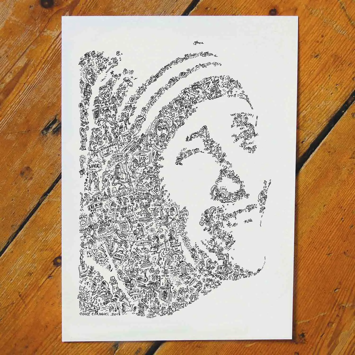 DrawInside Mother Teresa affiche A4 21x30 cm humanitaire