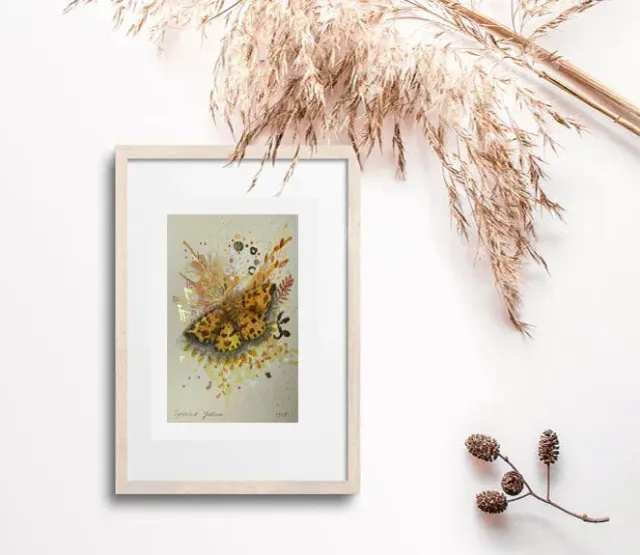 Helena Perry Speckled Yellow miniature aquarelle non encadrée
