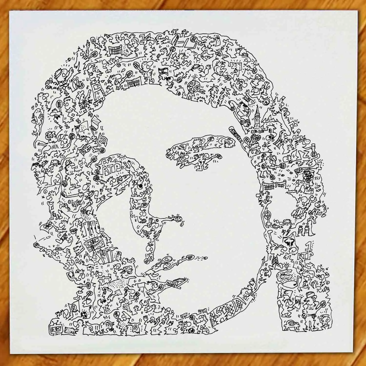 DrawInside Rafael Nadal affiche 20 x 20 cm papier mat