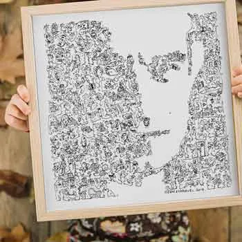DrawInside Jacques Lacan affiche 30x30 cm psychanalyse