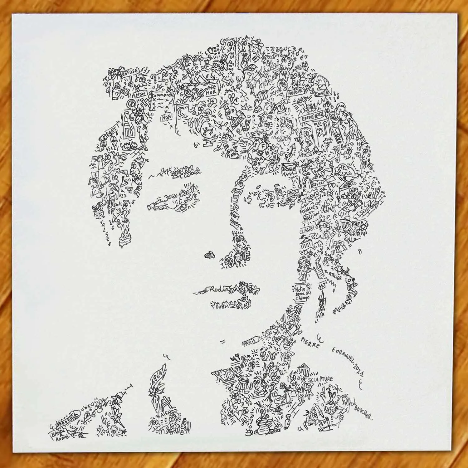 DrawInside Camille Claudel affiche 30x30 cm sculpture