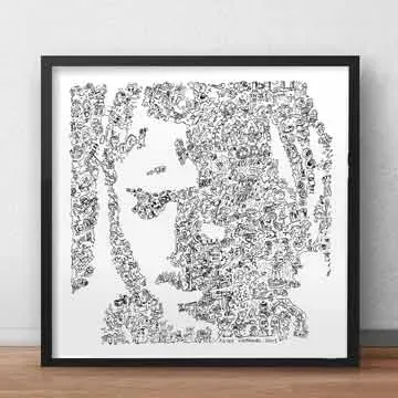 DrawInside David Gilmour affiche 30x30 cm signée