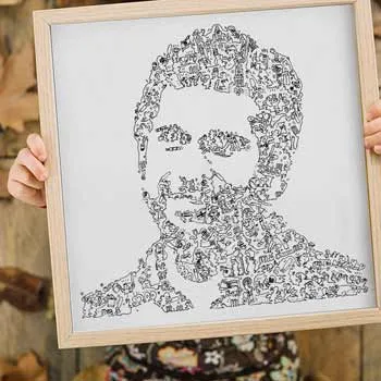 DrawInside Sachin Tendulkar affiche 20x20 cm cricket