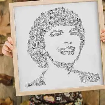 DrawInside Mireille Mathieu affiche 20x20 cm signée
