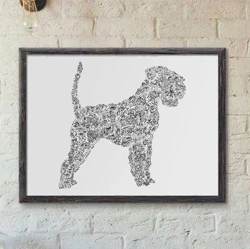 DrawInside Schnauzer affiche A4 chien barbu