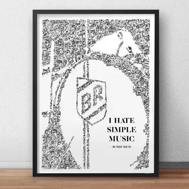 DrawInside Buddy Rich Quote affiche A4 batteur jazz