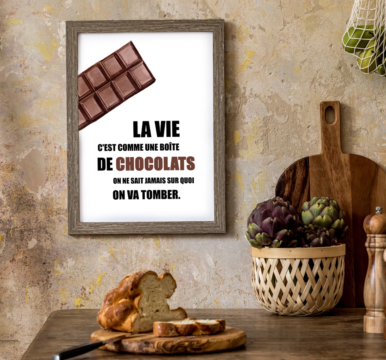 Papeterie Créative La vie boîte chocolats affiche