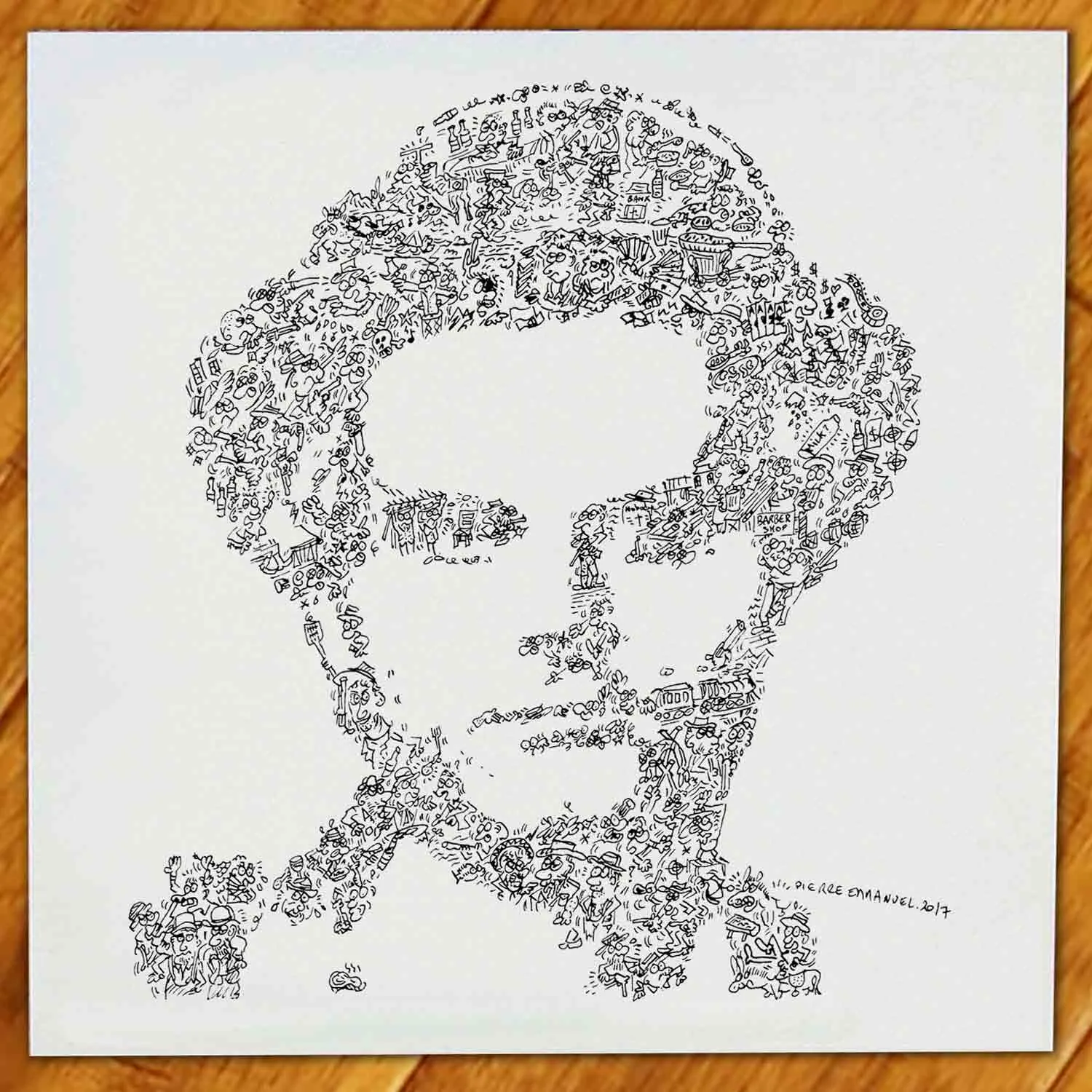 DrawInside Terence Hill affiche 20x20 cm Trinity western