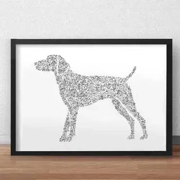DrawInside German Shorthaired Pointer GSP affiche A4 mat