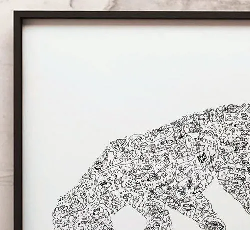 DrawInside Beagle affiche A4 chien chasse flair