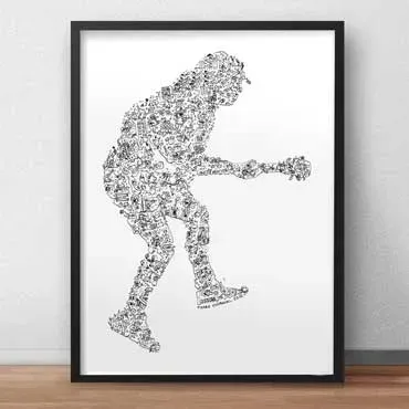 DrawInside Angus Young AC/DC affiche A3 rock