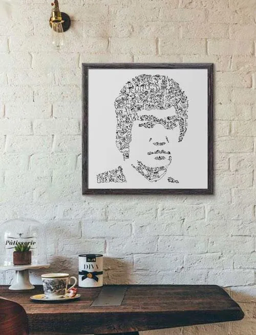 DrawInside Bruce Lee affiche 30x30 cm dragon
