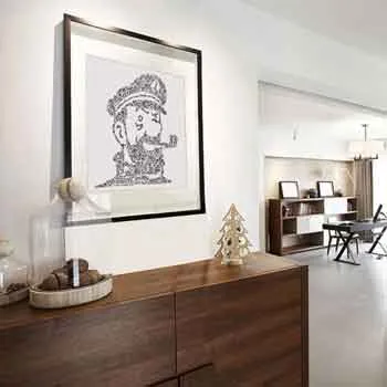 DrawInside Haddock affiche 30x30 BD Tintin