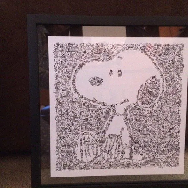 DrawInside Snoopy poster art 30x30 cm papier mat signé