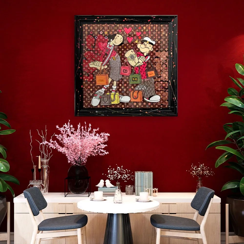 Lacorne Decoration 231106 Popeye & Olive tableau 80x80 cm