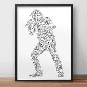 DrawInside Brian Johnson affiche A4 hard rock