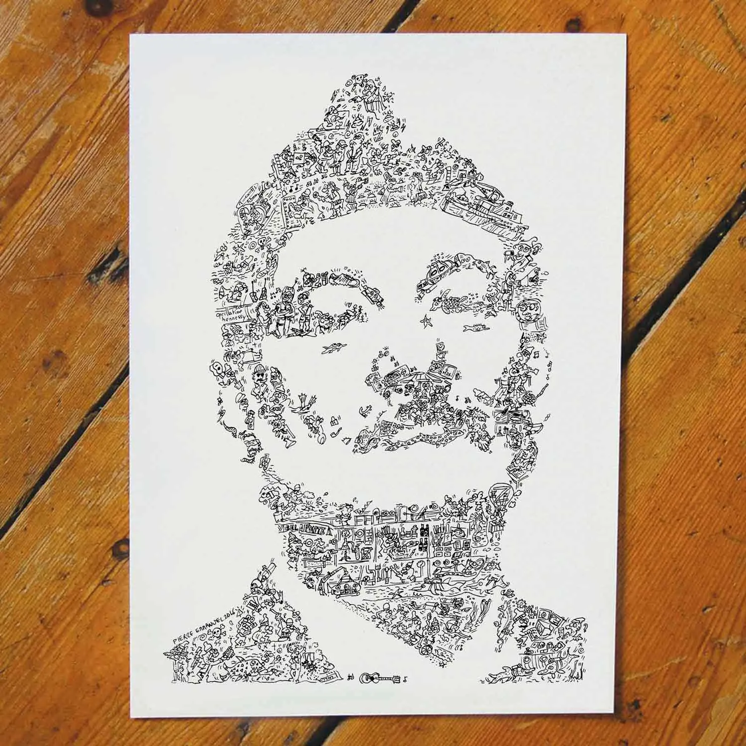 DrawInside Steve Zissou affiche A3 papier mat signé