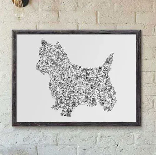 DrawInside Yorkshire affiche A4 21x30 cm signée