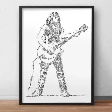 DrawInside Malcolm Young affiche A4 21x30 cm AC DC