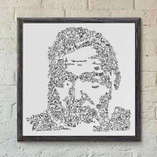 DrawInside Ernest Hemingway affiche 20x20 cm écrivain