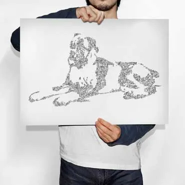 DrawInside Boxer affiche A3 chien famille