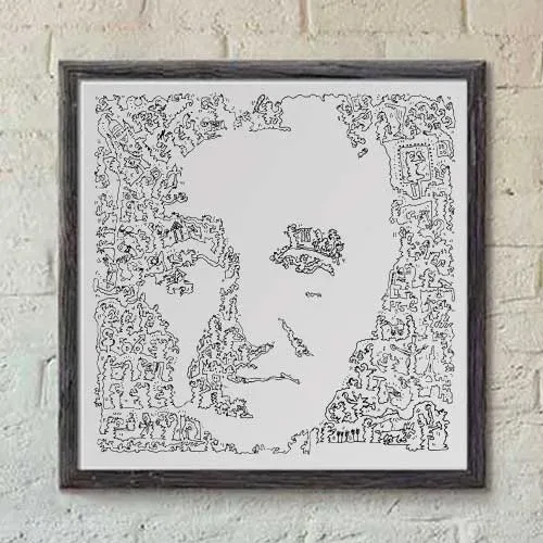 DrawInside Charles Aznavour affiche 20x20 cm chanson française