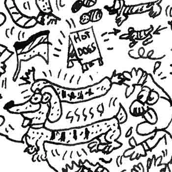 DrawInside Teckel affiche A4 21x30 cm chien