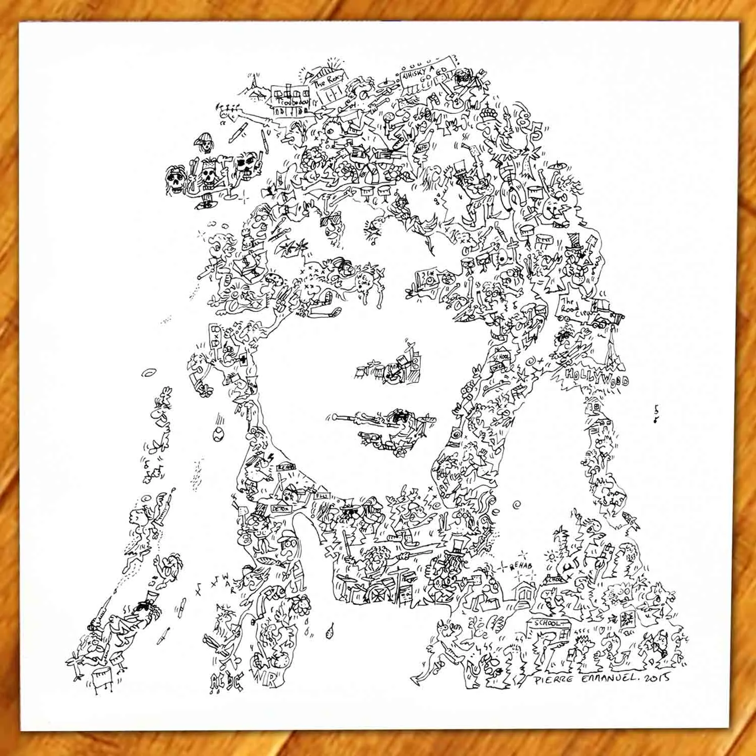 DrawInside Steven Adler affiche 30x30 cm batteur